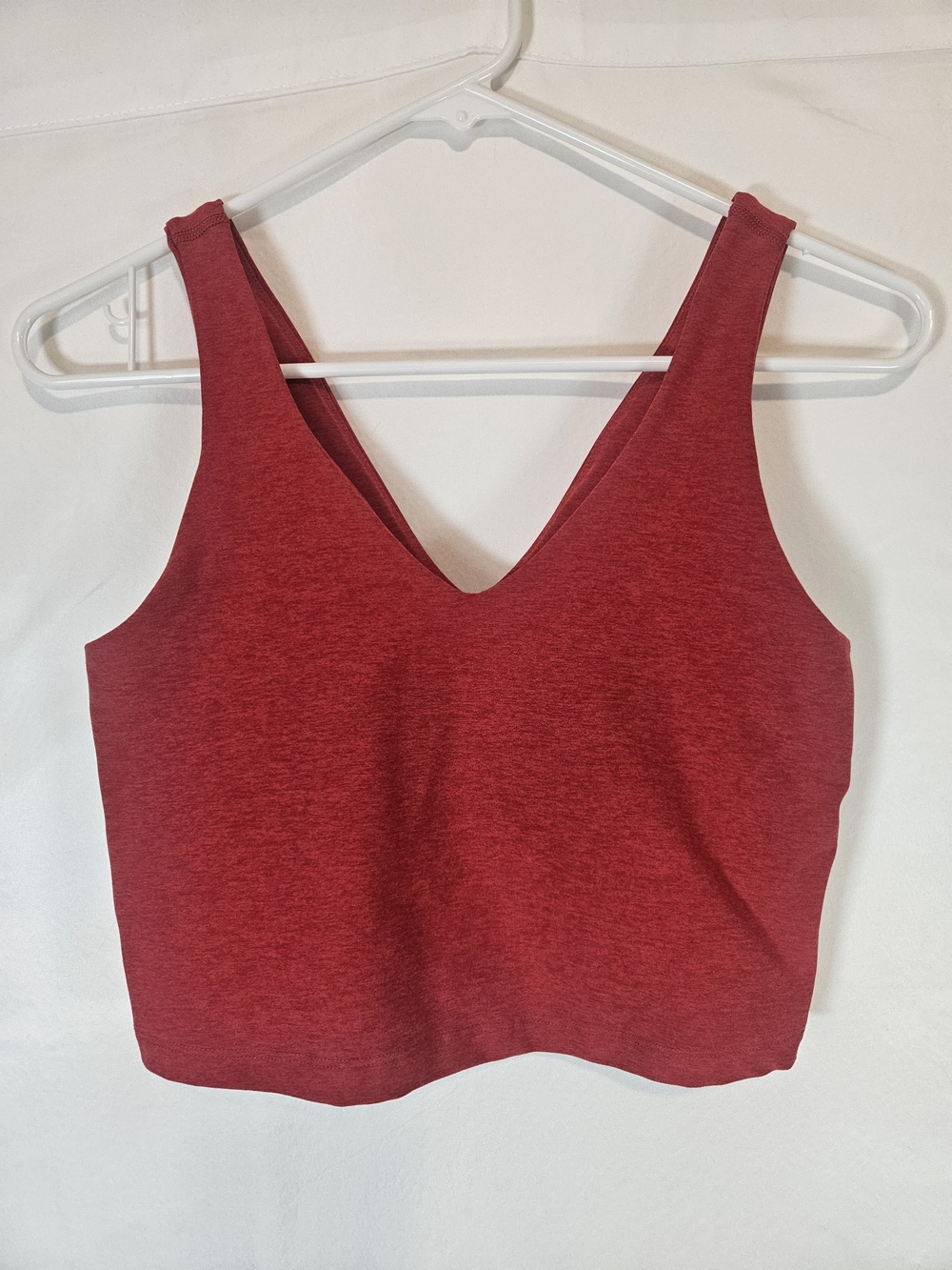Beyond Yoga Red V-Neck Crop Sports Bra